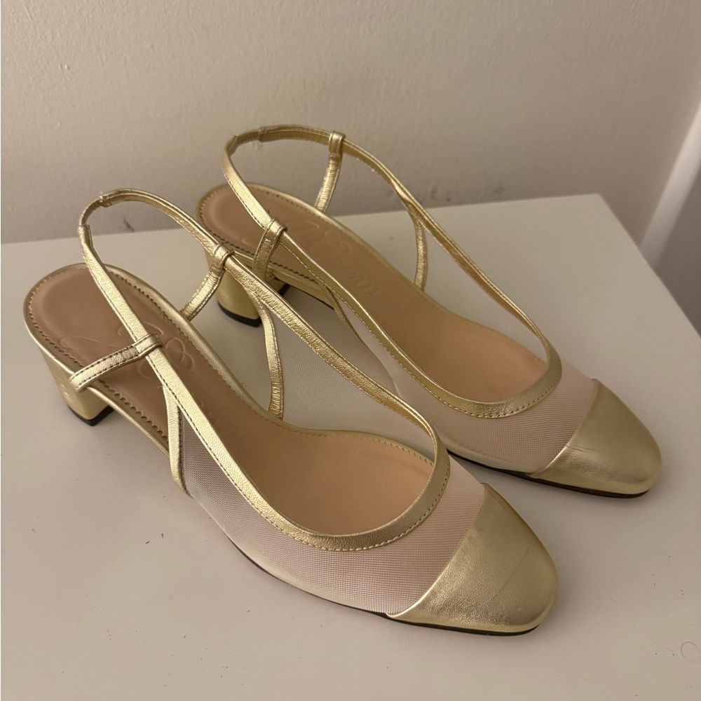 J. Crew Gold Mesh Slingback Pump